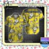 Bee Gees Grey Tropical Floral Yellow Summer Shirts