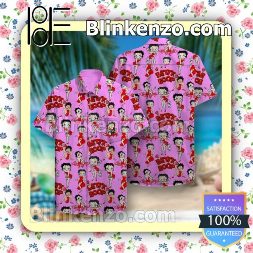 Betty Boop Cartoon Character Pink Summer Shirts