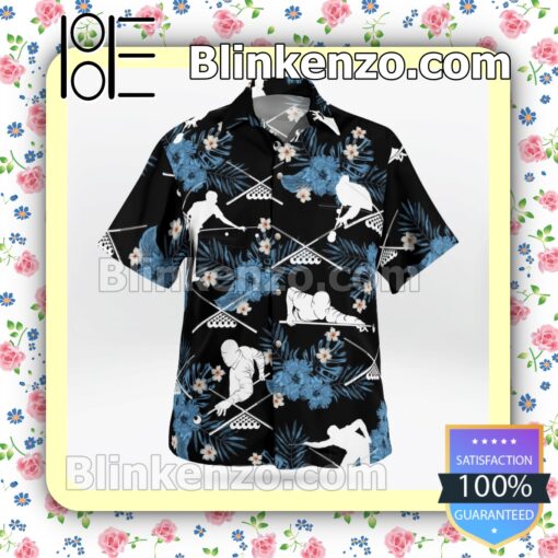 Billiards Pool Player Black Summer Hawaiian Shirt b