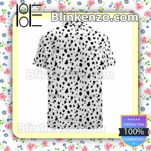 Black And White Dalmatian Print 101 Dalmatians Summer Hawaiian Shirt, Mens Shorts a