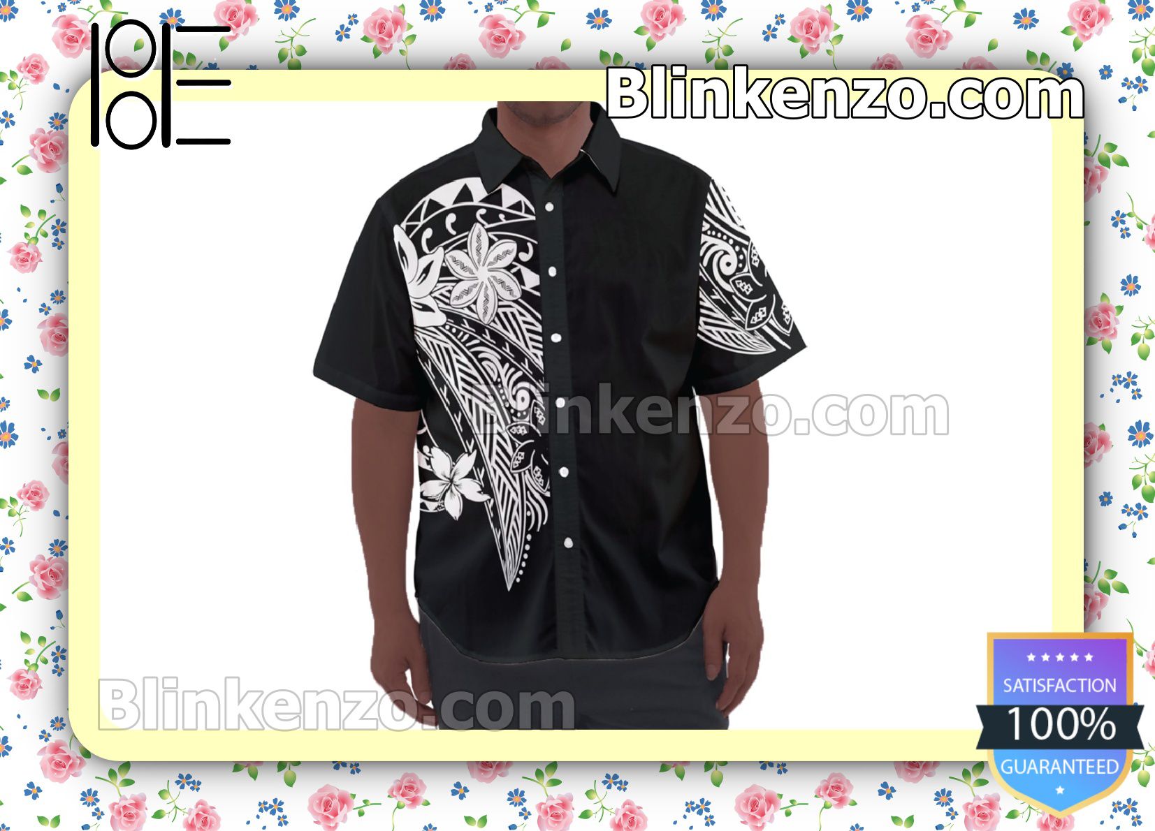 Black And White Tribal Leaves Summer Shirts