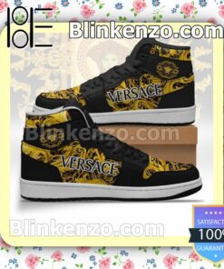 Black Gianni Versace Air Jordan 1 Mid Shoes