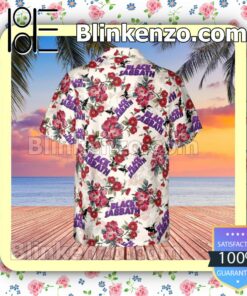 Black Sabbath Rock Band Floral Pattern White Summer Hawaiian Shirt, Mens Shorts a