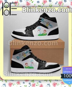 Black White Rick And Morty 1s Air Jordan 1 Mid Shoes