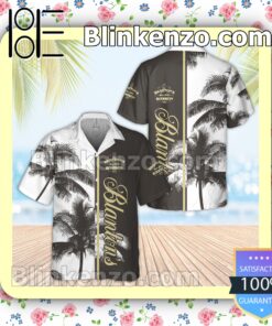 Blanton's Bourbon Palm Tree White Gray Summer Hawaiian Shirt
