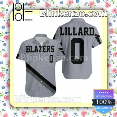 Blazers Damian Lillard Grey Jersey Inspired Summer Shirt