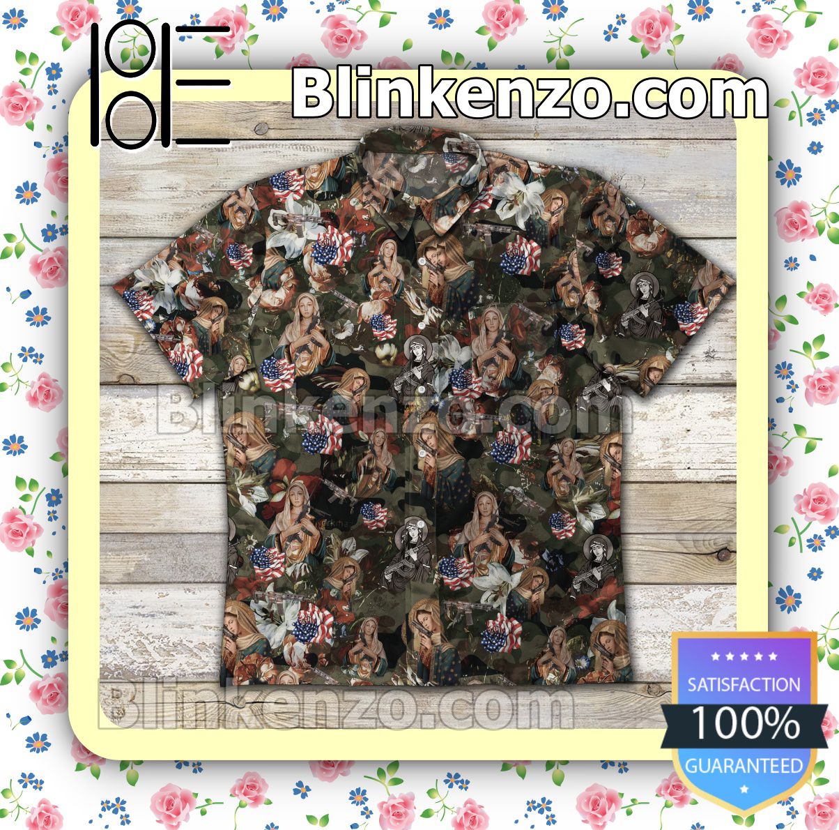 Blessed Mother Veteran American Flag Camo Summer Shirts