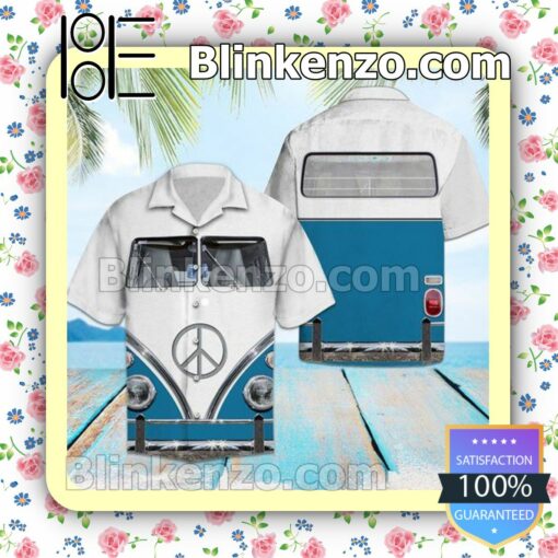 Blue Hippie Volkswagen Bus Summer Shirts
