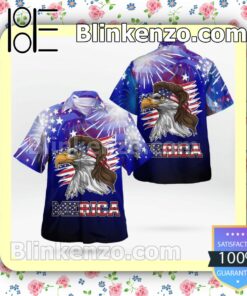 Blue Merica With Eagle Independence Summer Shirts