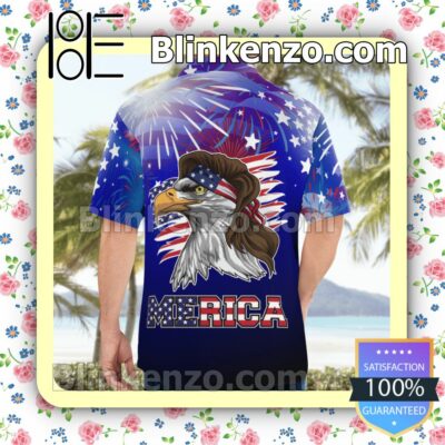 Blue Merica With Eagle Independence Summer Shirts a