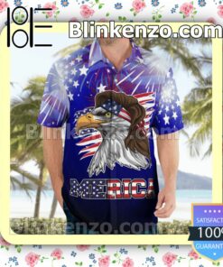 Blue Merica With Eagle Independence Summer Shirts c