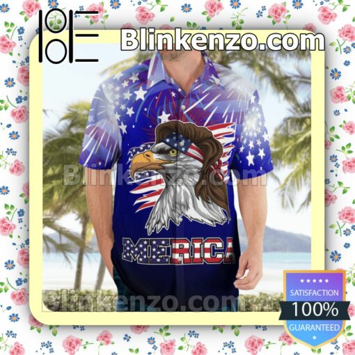 Blue Merica With Eagle Independence Summer Shirts c
