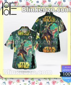 Boba Fett Star Wars Green Galaxy Summer Hawaiian Shirt a
