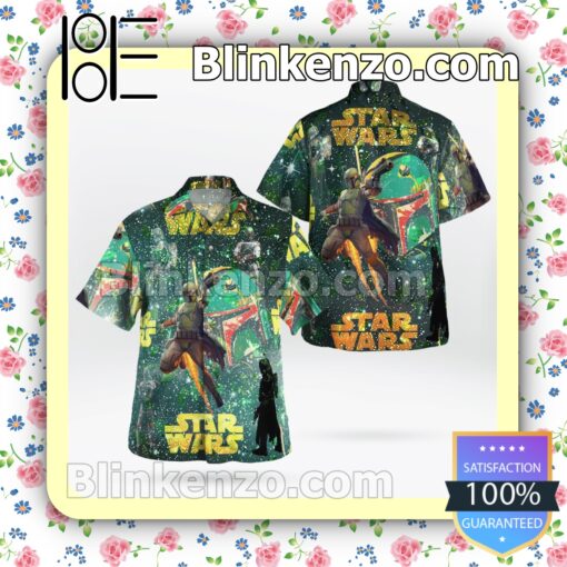 Boba Fett Star Wars Green Galaxy Summer Hawaiian Shirt a