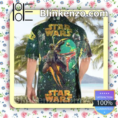 Boba Fett Star Wars Green Galaxy Summer Hawaiian Shirt b
