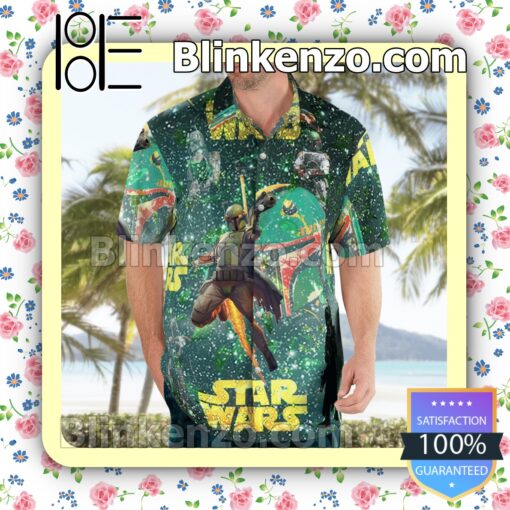 Boba Fett Star Wars Green Galaxy Summer Hawaiian Shirt c