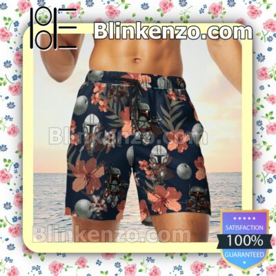 Boba Fett Star Wars Hibiscus Tropical Hawaiian Shirts, Swim Trunks x