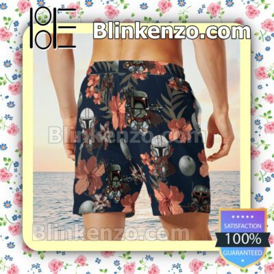 Boba Fett Star Wars Hibiscus Tropical Hawaiian Shirts, Swim Trunks y