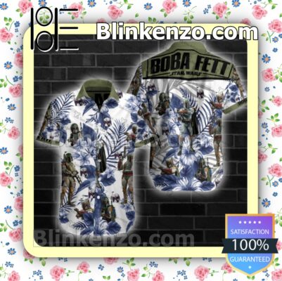 Boba Fett Star Wars Navy Tropical Flower Summer Shirts