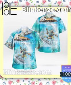 Boba Fett Star Wars Surfing Aqua Blue Summer Hawaiian Shirt