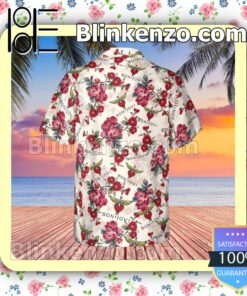 Bon Jovi Rock Band Floral Pattern White Summer Hawaiian Shirt, Mens Shorts a