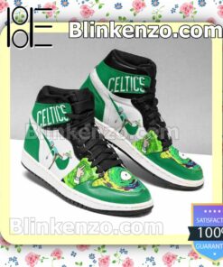 Boston Celtics NBA Rick And Morty 1s Air Jordan 1 Mid Shoes