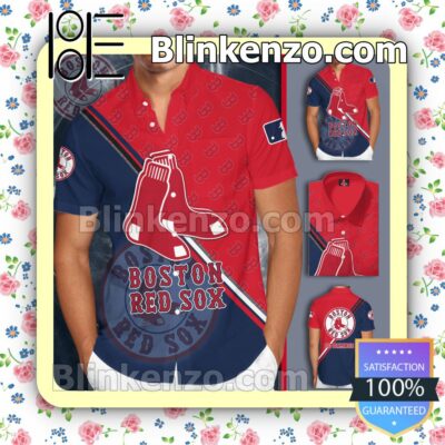 Boston Red Sox Red Blue Summer Hawaiian Shirt, Mens Shorts