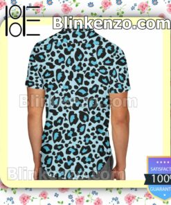 Bright Blue Leopard Print Toy Story Ken Inspired Summer Hawaiian Shirt, Mens Shorts a