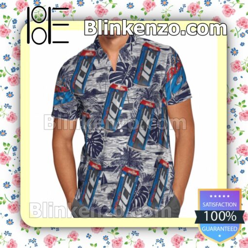 Bud Ice Summer Hawaiian Shirt, Mens Shorts