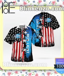 Bud Light American Flag Color Summer Hawaiian Shirt