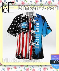 Bud Light American Flag Color Summer Hawaiian Shirt a