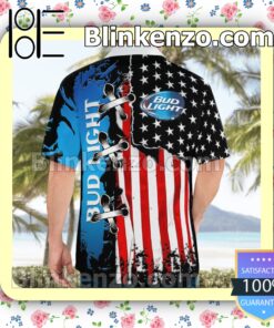 Bud Light American Flag Color Summer Hawaiian Shirt c