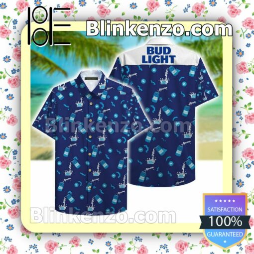 Bud Light Beer Cans Navy Summer Shirts