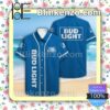 Bud Light Blue Summer Hawaiian Shirt, Mens Shorts