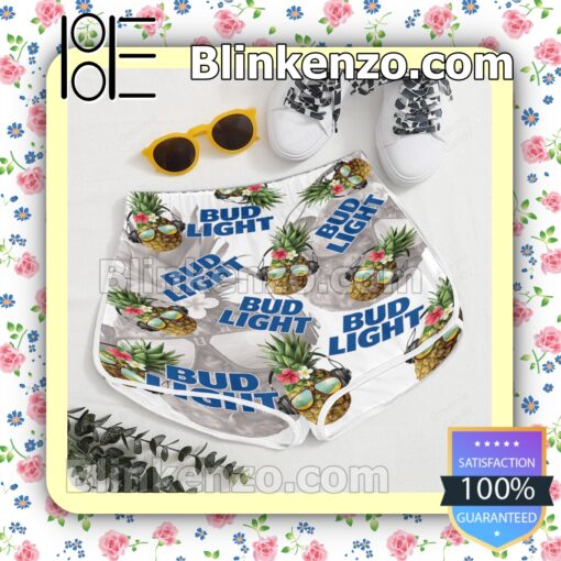 Bud Light Funny Pineapple Unisex White Summer Hawaiian Shirt c
