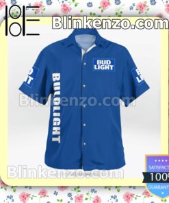 Bud Light Logo Blue Summer Hawaiian Shirt b