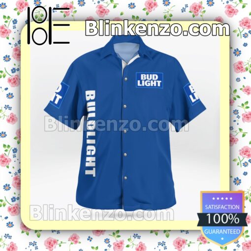 Bud Light Logo Blue Summer Hawaiian Shirt b