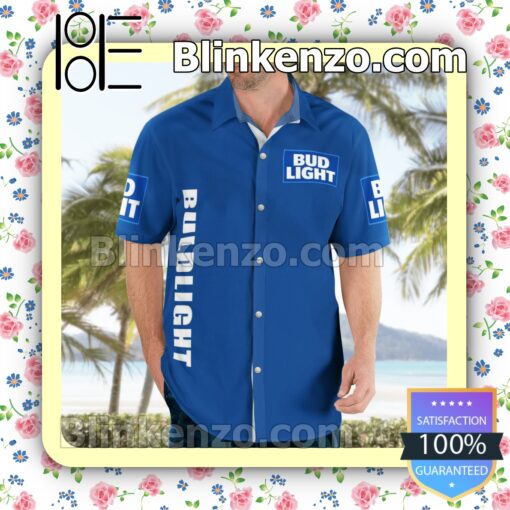 Bud Light Logo Blue Summer Hawaiian Shirt c