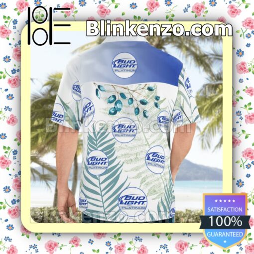 Bud Light Platinum White Summer Hawaiian Shirt a