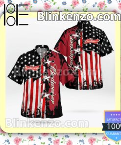 Budweiser American Flag Color Summer Hawaiian Shirt