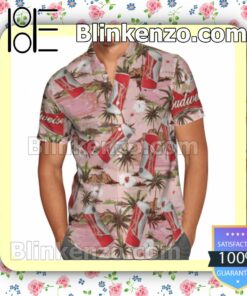 Budweiser Summer Hawaiian Shirt, Mens Shorts