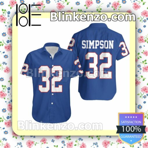Buffalo Bills 32 O J Simpson Royal Jersey Inspired Style Summer Shirt