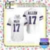 Buffalo Bills Josh Allen 17 White Jersey Inspired Style Summer Shirt