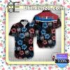Buick Blue And Red Hibiscus Black Summer Shirts