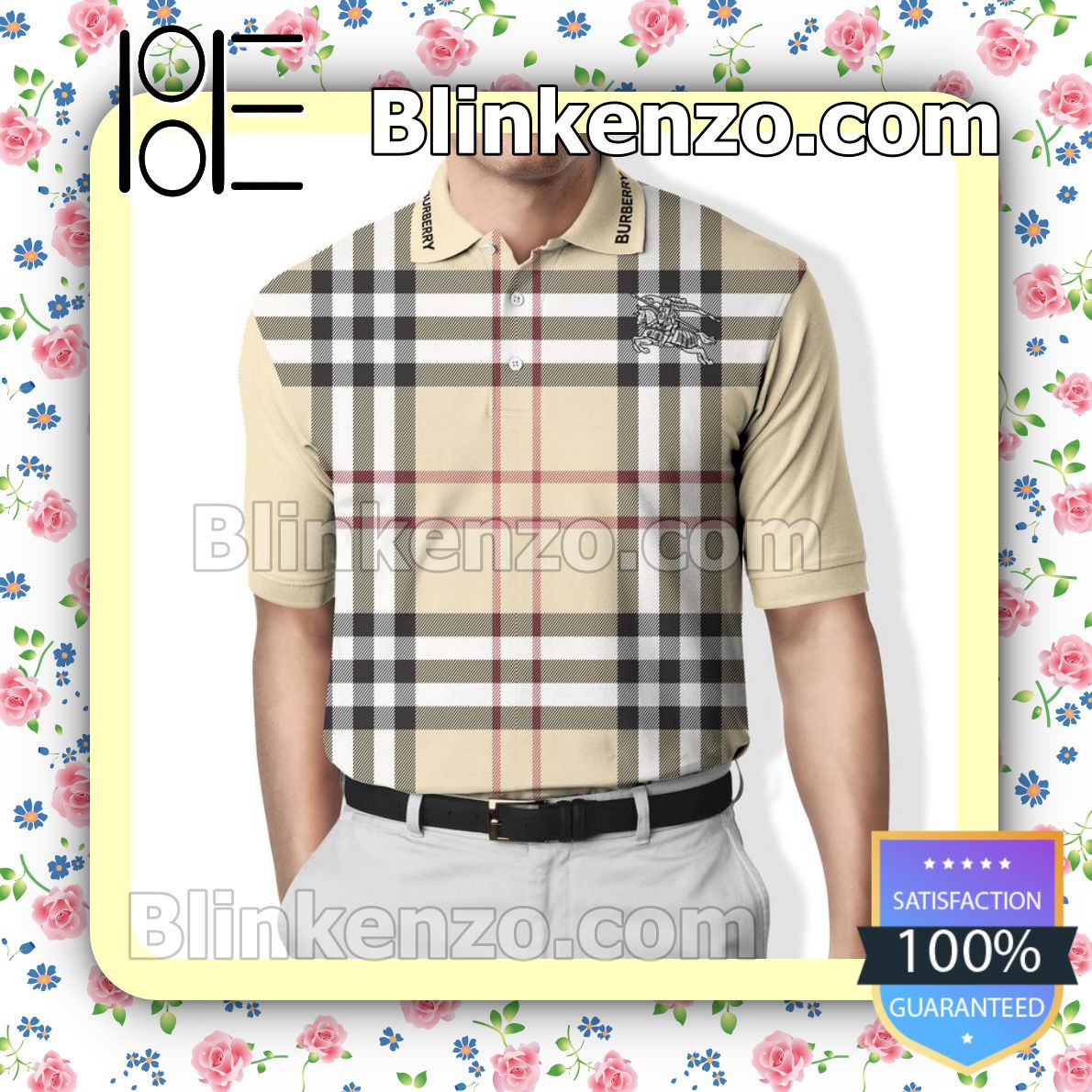 Burberry Plaid Golf Tennis Outfit Embroidered Polo Shirts