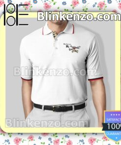 Burberry White Embroidered Polo Shirts