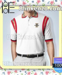 Burberry White Red Luxury Brand Embroidered Polo Shirts