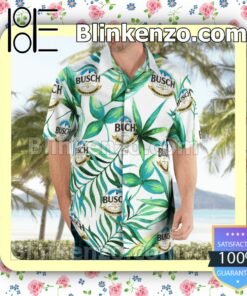 Busch Beer Green Leaves Summer Hawaiian Shirt, Mens Shorts