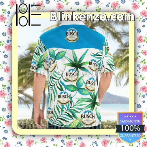 Busch Beer Green Leaves Summer Hawaiian Shirt, Mens Shorts a