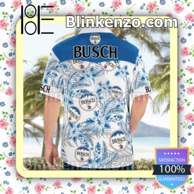 Busch Beer White Summer Hawaiian Shirt c